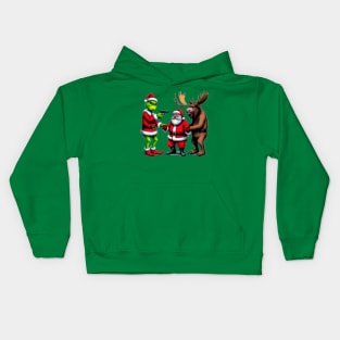 Grinch Vs Santa Kids Hoodie